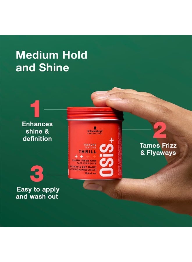 Schwarzkopf OSIS, TEXTURE , THRILL, Elastic Fiber Gum, On Damp & Dry Hair 100 ml - Image 2